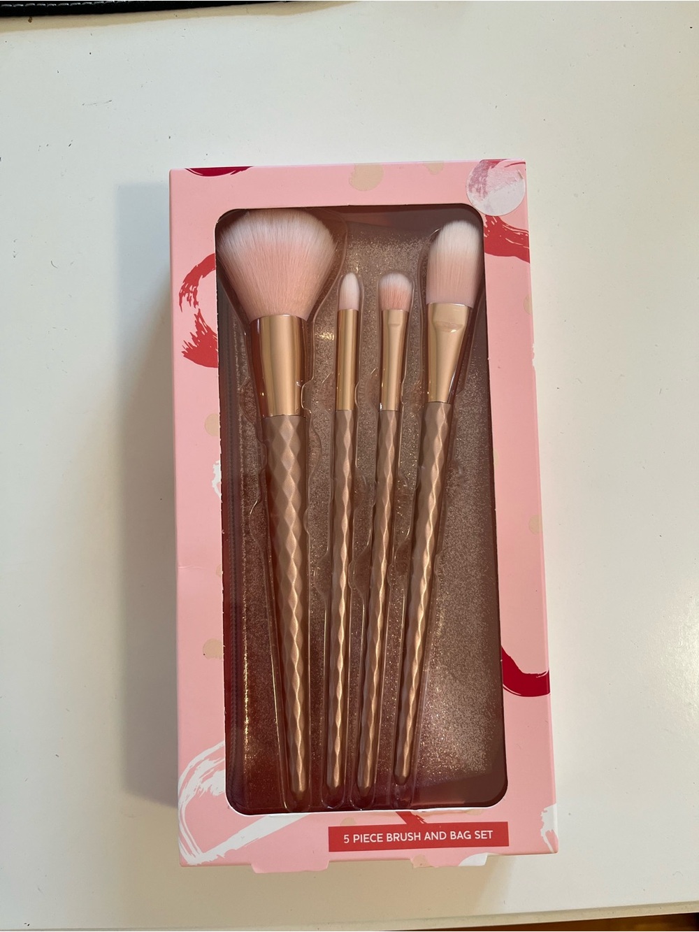 New 5 Piece Makeup Brushes & Bag Set